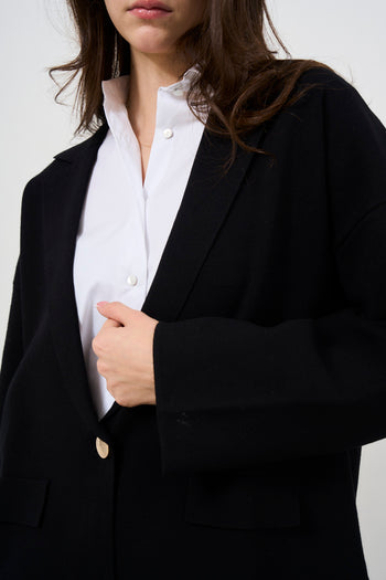 Blazer donna nero in maglia - 6