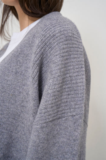 Women's grey knitted cardigan - 5