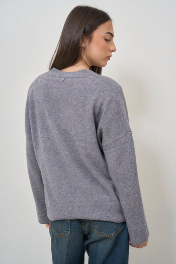 Women's grey knitted cardigan - 7