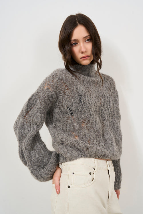 Maglione donna in misto alpaca - 2