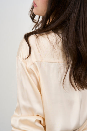 Women's cream satin shirt - 5