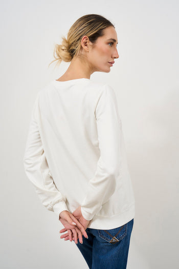 Women's white crewneck sweatshirt - 3