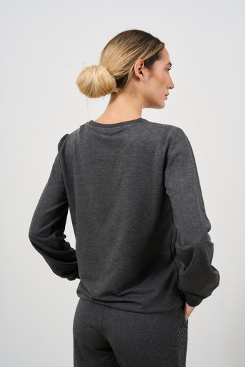 Women's grey crewneck sweatshirt - 5