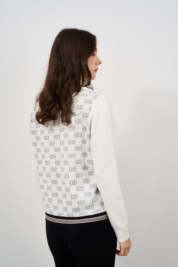 White women's sweater with monogram logo - 3