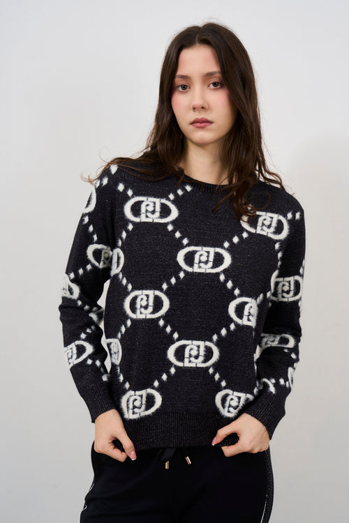 Black women's sweater with monogram