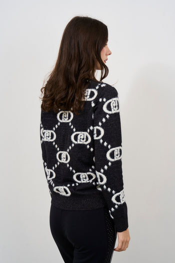 Black women's sweater with monogram - 4