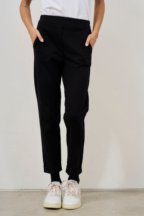 Pantalone donna nero gamba dritta - 2