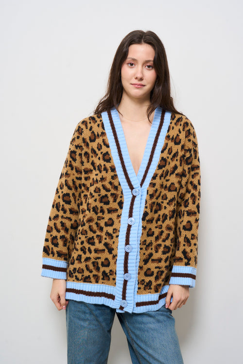 Cardigan donna animalier