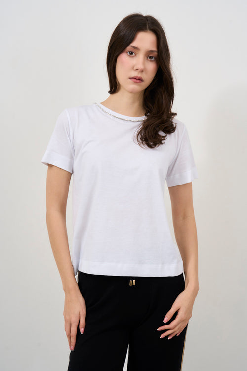 T-shirt donna bianca girocollo