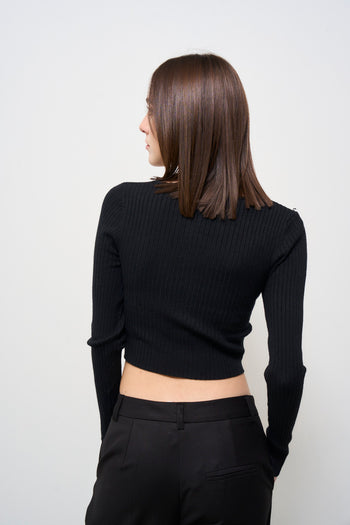 Top donna nero cropped - 4