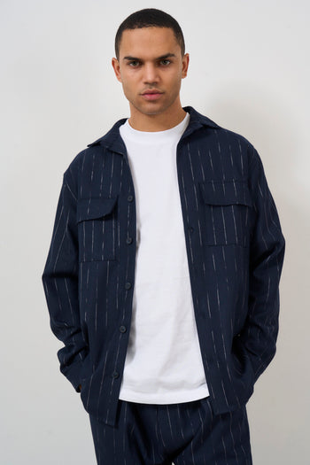 Men's blue pinstripe shirt - 3