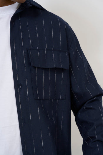 Men's blue pinstripe shirt - 5