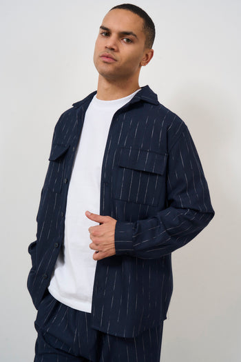 Men's blue pinstripe shirt - 6