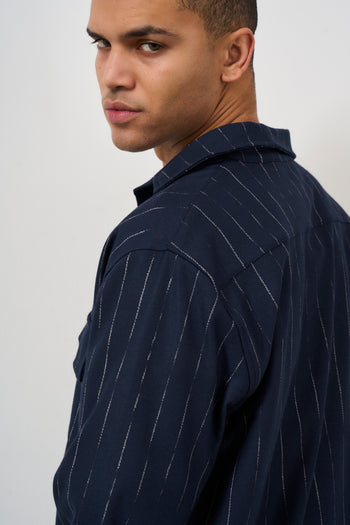 Men's blue pinstripe shirt - 9