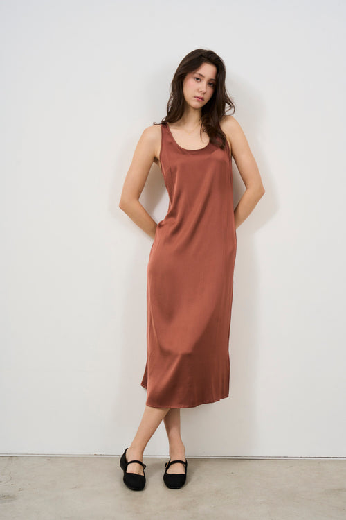 Rust midi dress for women