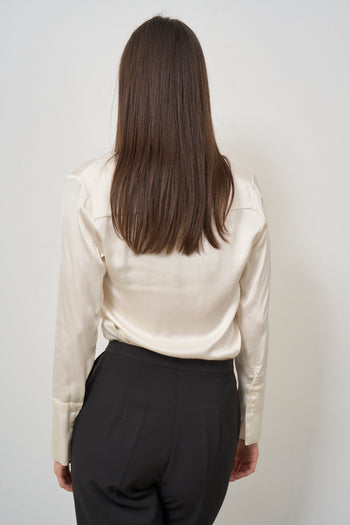 Camicia donna satinata latte - 4