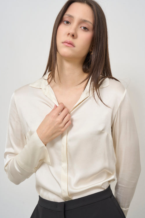 Women's satin milk shirt