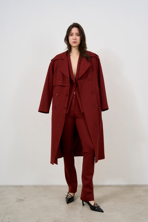 Trench donna bordeaux