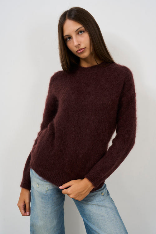 Maglia girocollo donna in mohair - 1