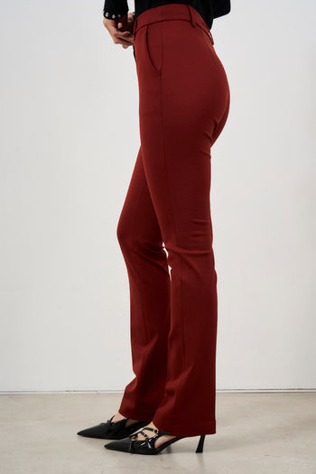 Burgundy skinny women's trousers - 3