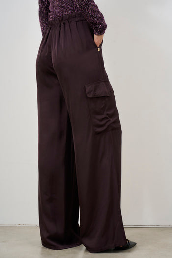 Pantalone donna a palazzo con tasche cargo - 4