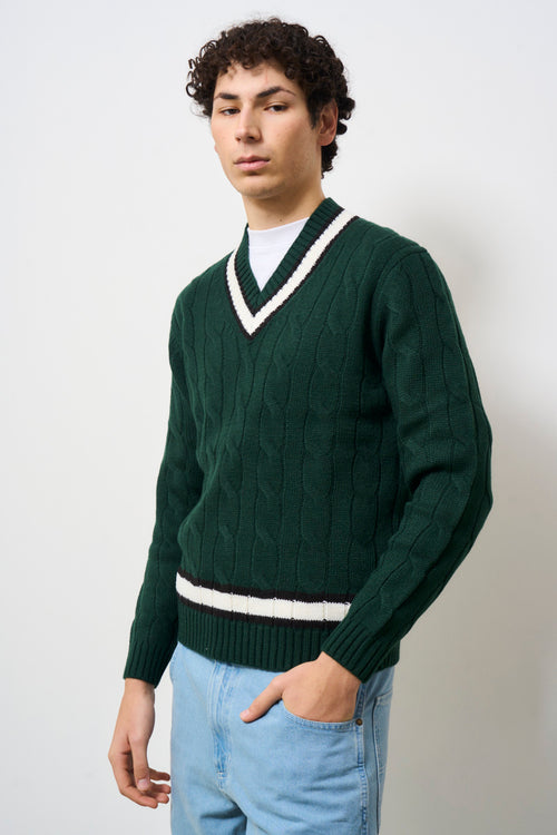 Maglione scollo a V college - 2