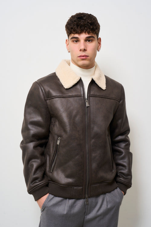 Giubbotto shearling aviatore