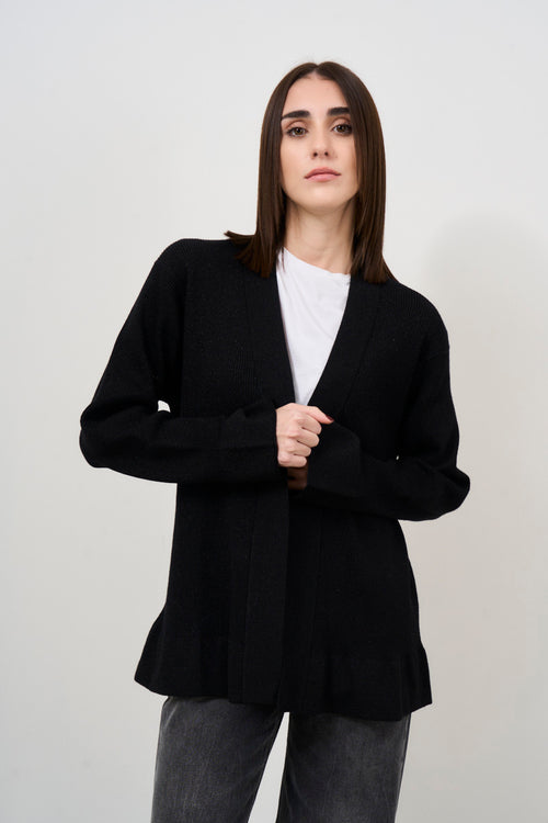 Women's black lurex cardigan - 2