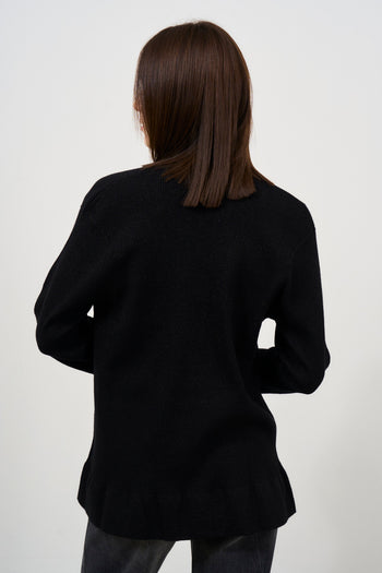 Women's black lurex cardigan - 4