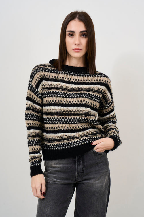 Women's striped crew neck sweater