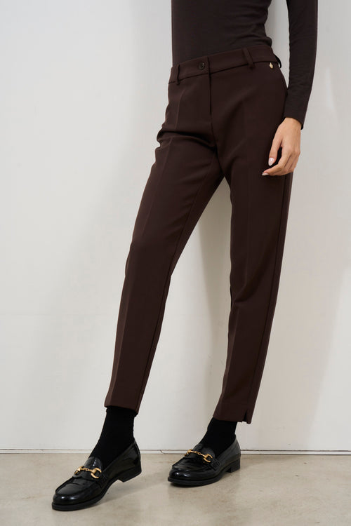 Women's brown cigarette trousers - 2