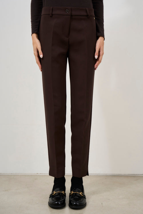 Women's brown cigarette trousers