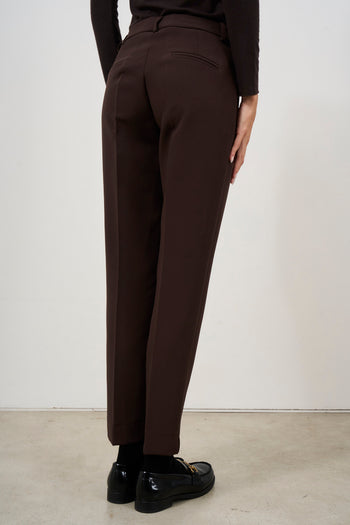 Women's brown cigarette trousers - 4