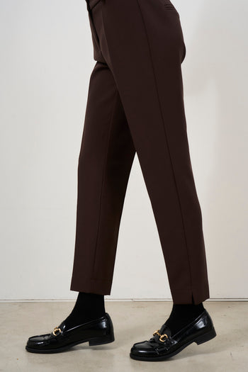 Women's brown cigarette trousers - 5