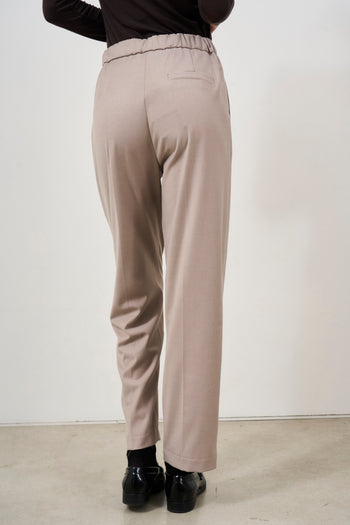 Carrot fit beige women's trousers - 6