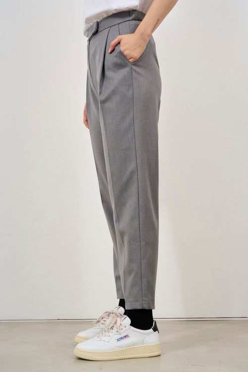 Pantalone donna carrot fit grigio - 2