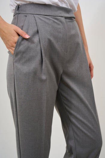 Pantalone donna carrot fit grigio - 5