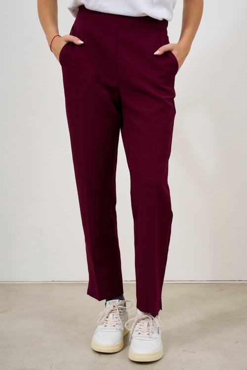 Pantalone donna a sigaretta bordeaux