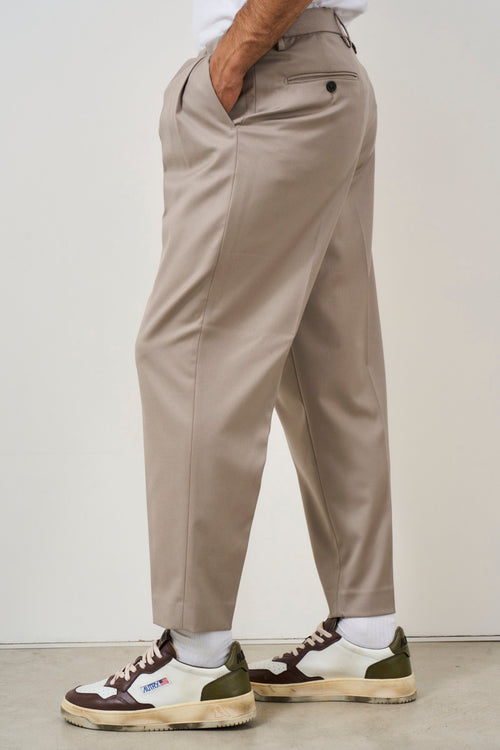 Men's trousers with beige pleats - 2