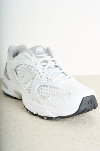 Women's white and silver running sneakers - 3