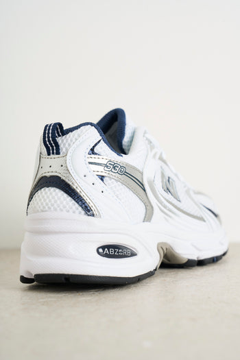 White and blue women's running sneakers - 9