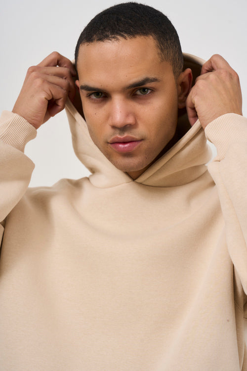 Men's beige hoodie - 2