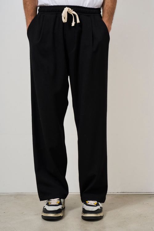 Black men's straight leg trousers - 2