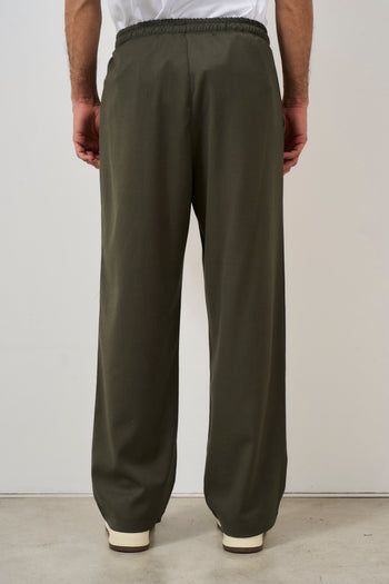 Green men's straight leg trousers - 5