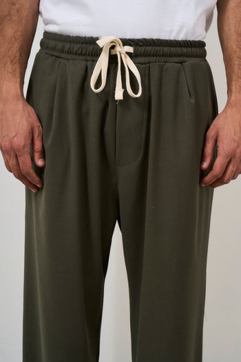 Green men's straight leg trousers - 7