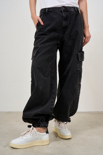 Black oversized women's jeans - 9