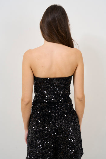 Top donna full paillettes nero - 4