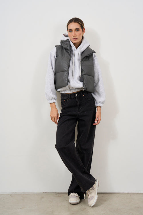 Gilet donna imbottito grigio - 1