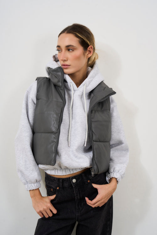 Gilet donna imbottito grigio - 2