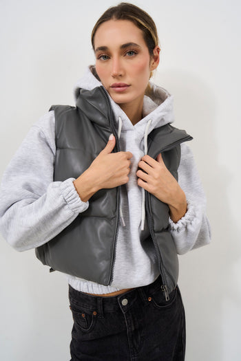 Women's padded vest grey - 3